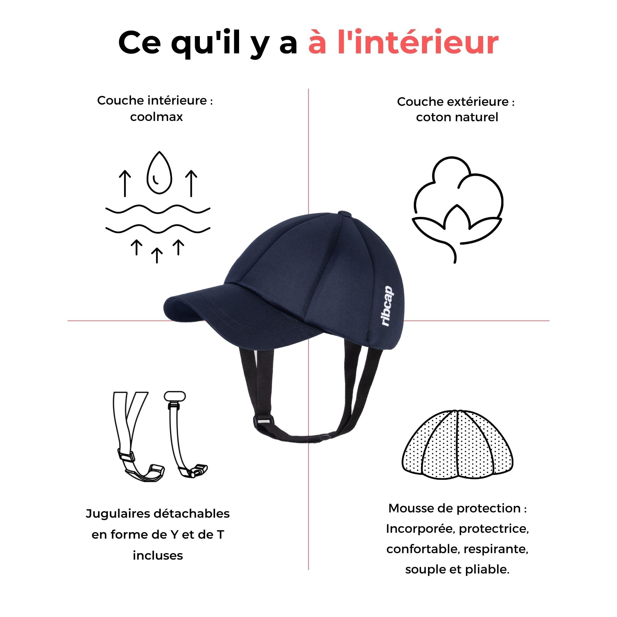 Ribcap Baseball Cap Casque Médical de Sécurité: Protection et Style pour Les Personnes à Risque de Chutes | Bleu Marine | Idéal pour Épilepsie, Adultes, Seniors et Toutes Activités