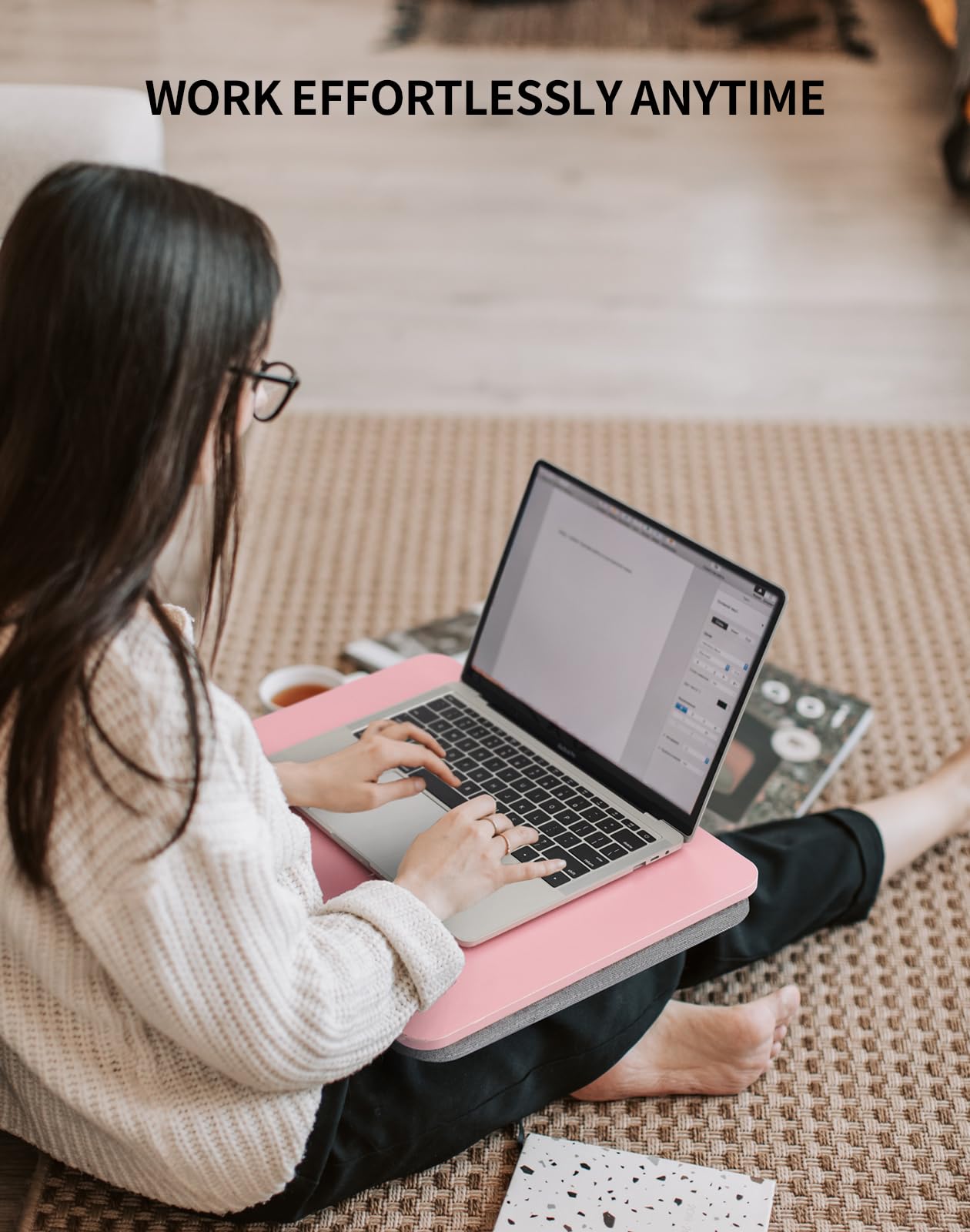 Portable Lap Laptop Desk with Pillow Cushion Fits up to 15 6 inch Laptop Lap Stand for Bed — view 2