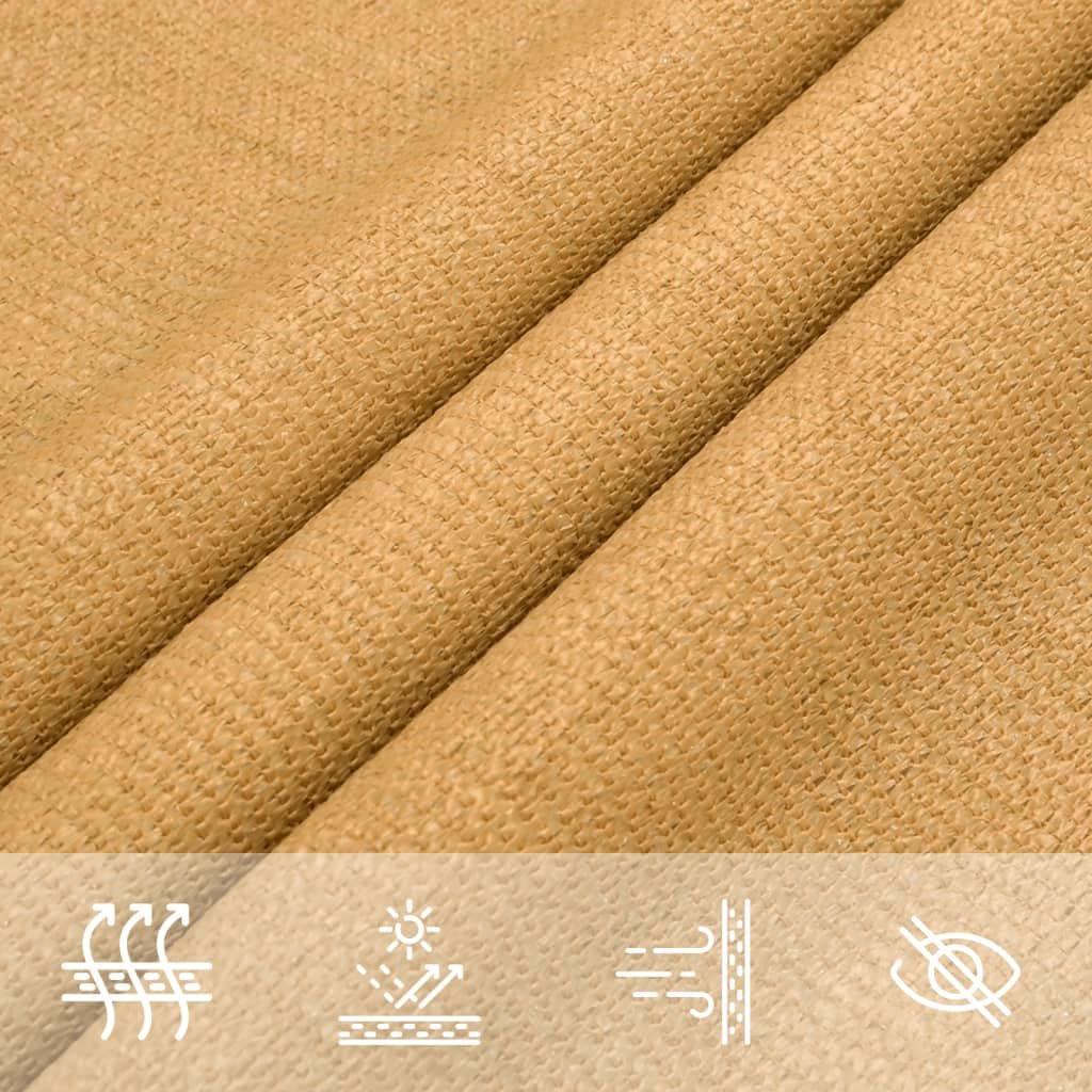 vidaXL Vela Parasole 160 g/m² Rettangolare Sabbia 6x8 m in HDPE, vela ombreggiante, ombra da patio, tettoia ombreggiante, vela da giardino, tettoia