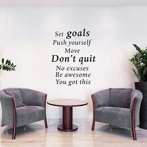Miniatura 7 de 2 hojas de calcomanías de pared motivacionales de vinilo con citas inspiradoras Juntos Todo el mundo logra más refranes positivos de oficina,