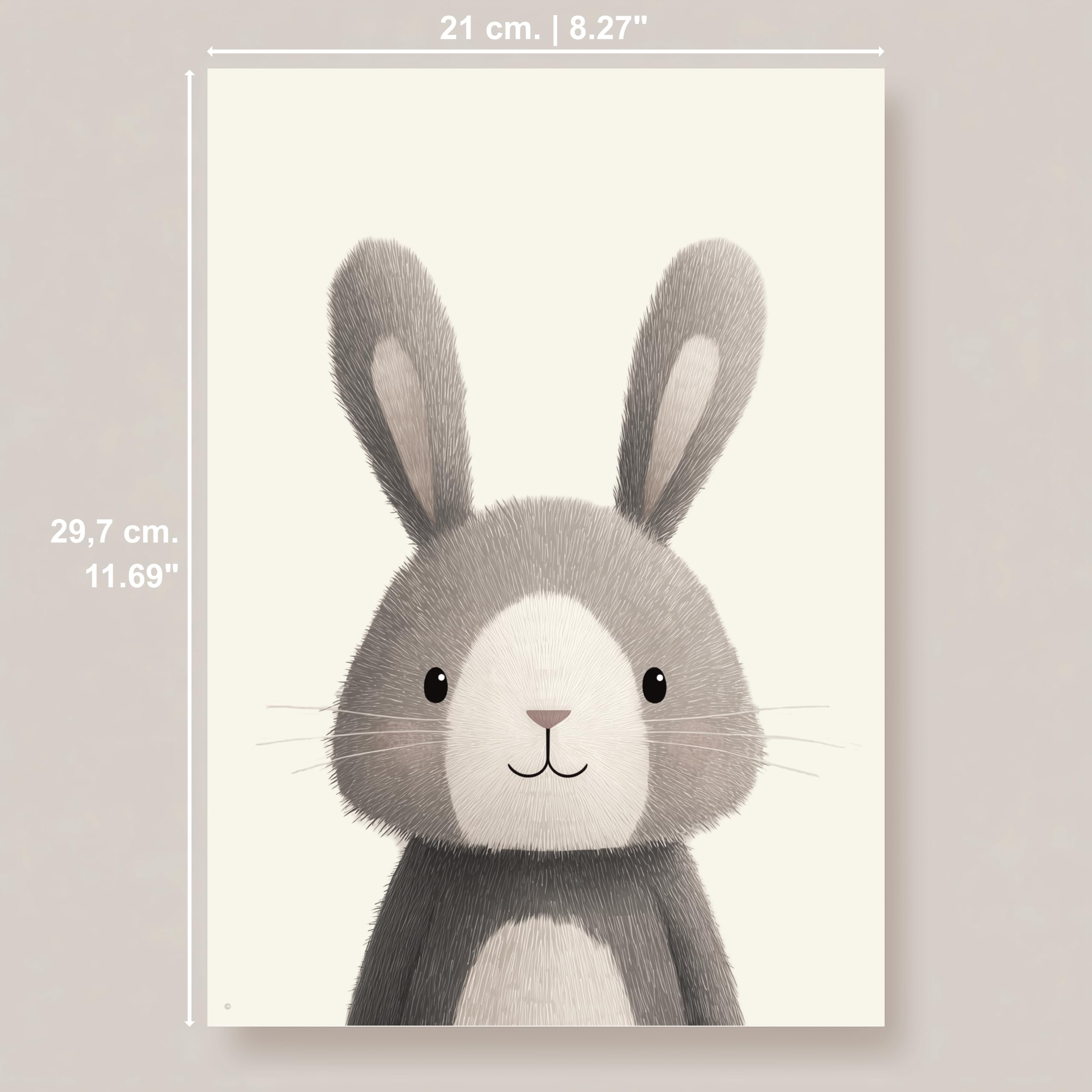 PACKLIST® Décoration Chambre Bébé – Posters Animaux (Chat, Chien, Hamster, Lapin) DIN A4 (21x30cm), 250 g/m², sans cadre. Impressions d'art parfaites pour garçons et filles