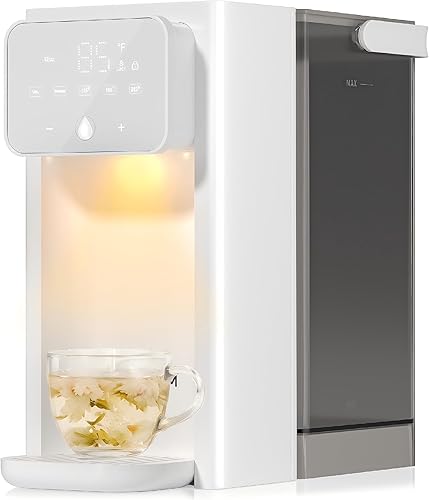 Dispensador de Agua Caliente Instantáneo Rhovam para Calentamiento y Dispensación Rápidos, Temperaturas Ajustables y Dispensación de 3 Volúmenes de