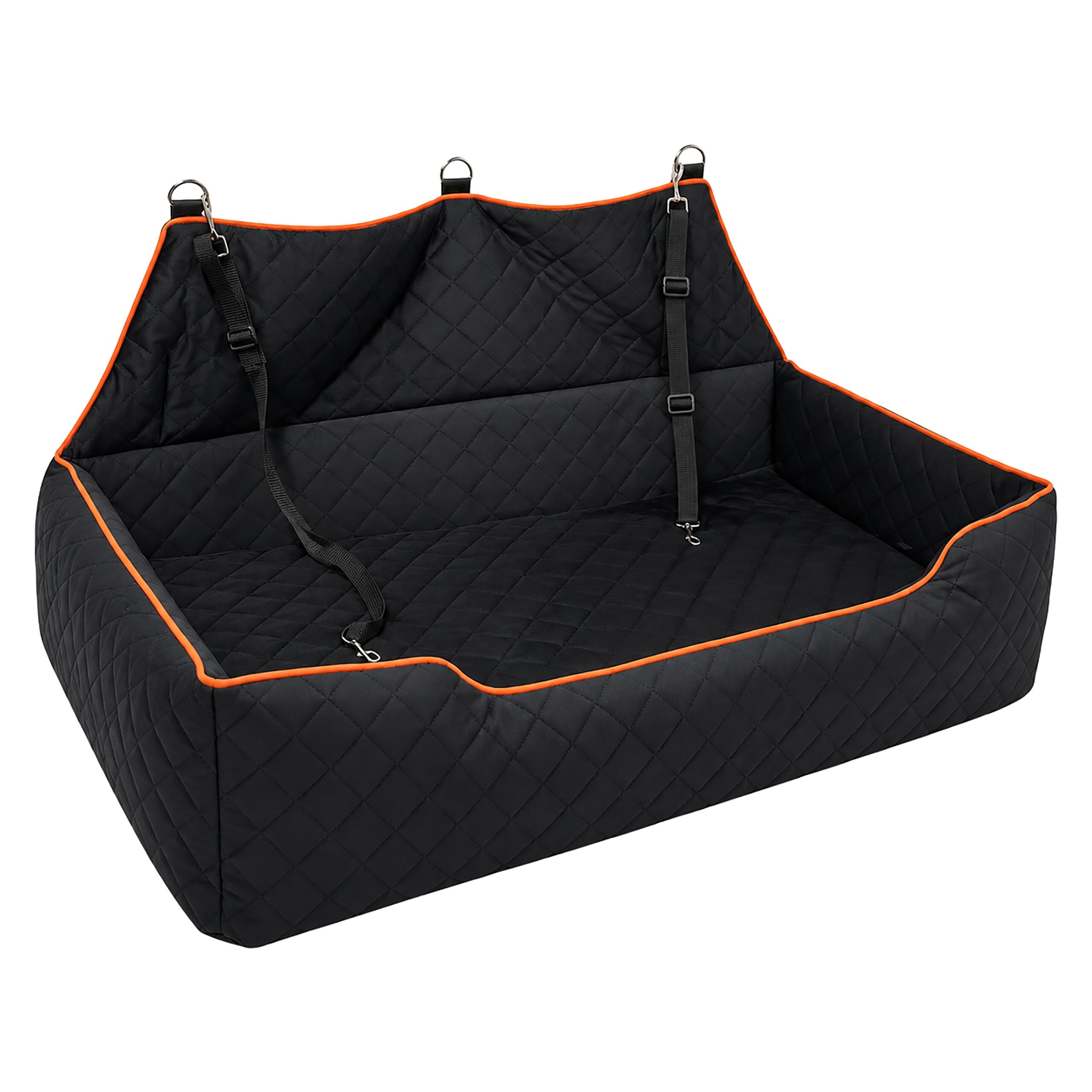Relaxdays Asiento de Coche para Perros, Maletero y Asiento Trasero, Negro | perros grandes de hasta 60 kg, XXL, protección para el maletero, dimensiones: (Al x An x Fon) 20 x 110 x 50 cm