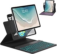 Vista 10 de Funda de teclado para iPad Air 5ª/4ª Pro de 11 pulgadas, funda de teclado inalámbrica desmontable retroiluminada de 7 colores con soporte
