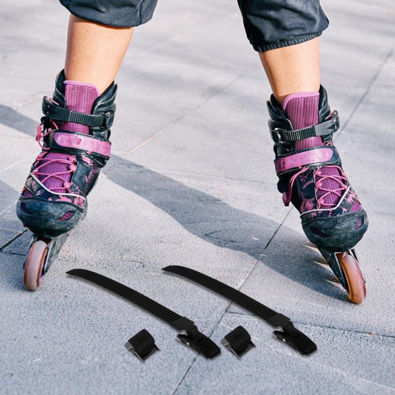 YARNOW Replaceable Skate Buckle Straps for Ice Skates and Roller Skates Quick Release Fixing Buckles with Clips and Screws 10.23 Inch for Adult and Kids Skating Shoes Accessories