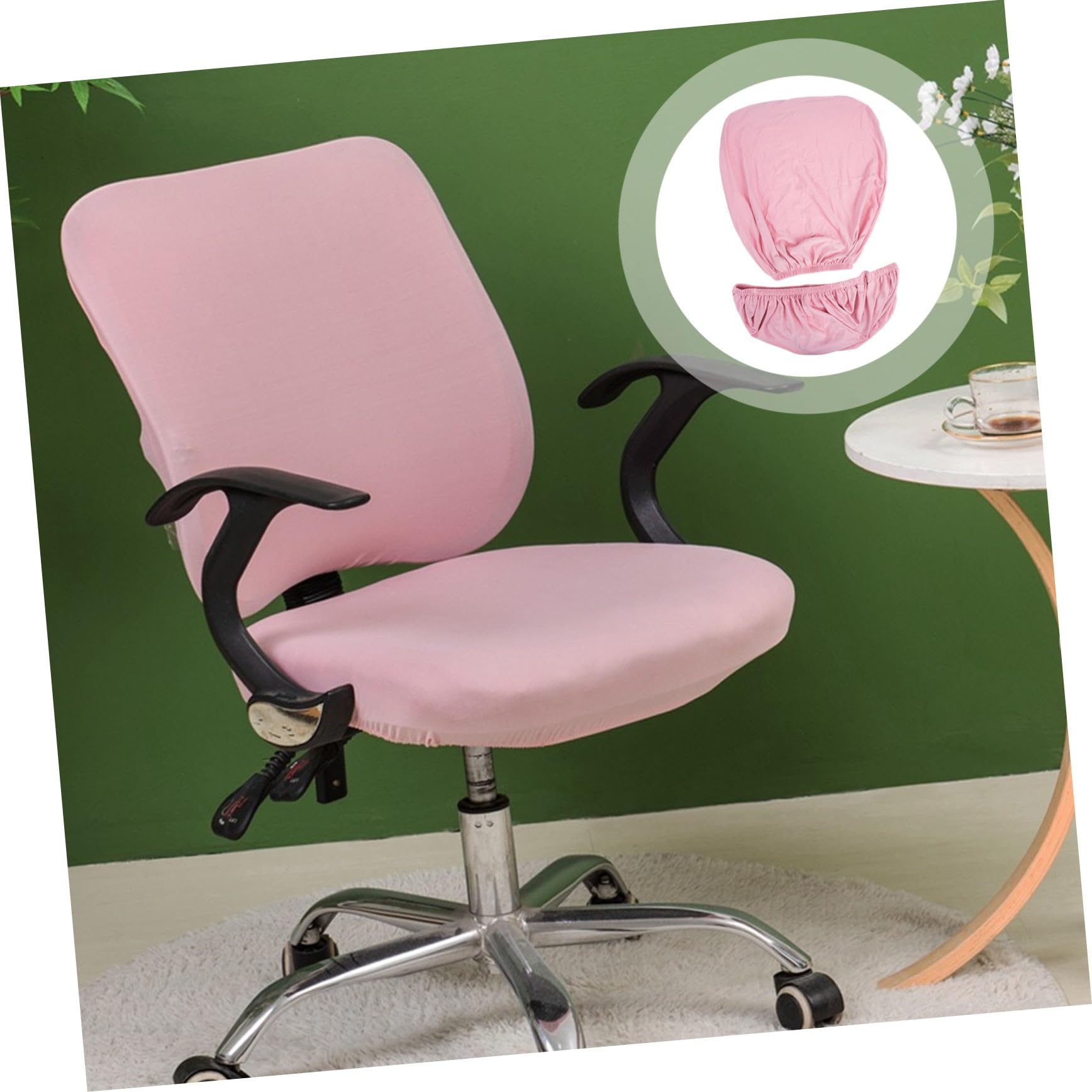 Coprisedia elastico rosa per sedia da ufficio, fodera rimovibile per schienale e seduta da scrivania del computer, lavabile e per uso domestico/lavoro