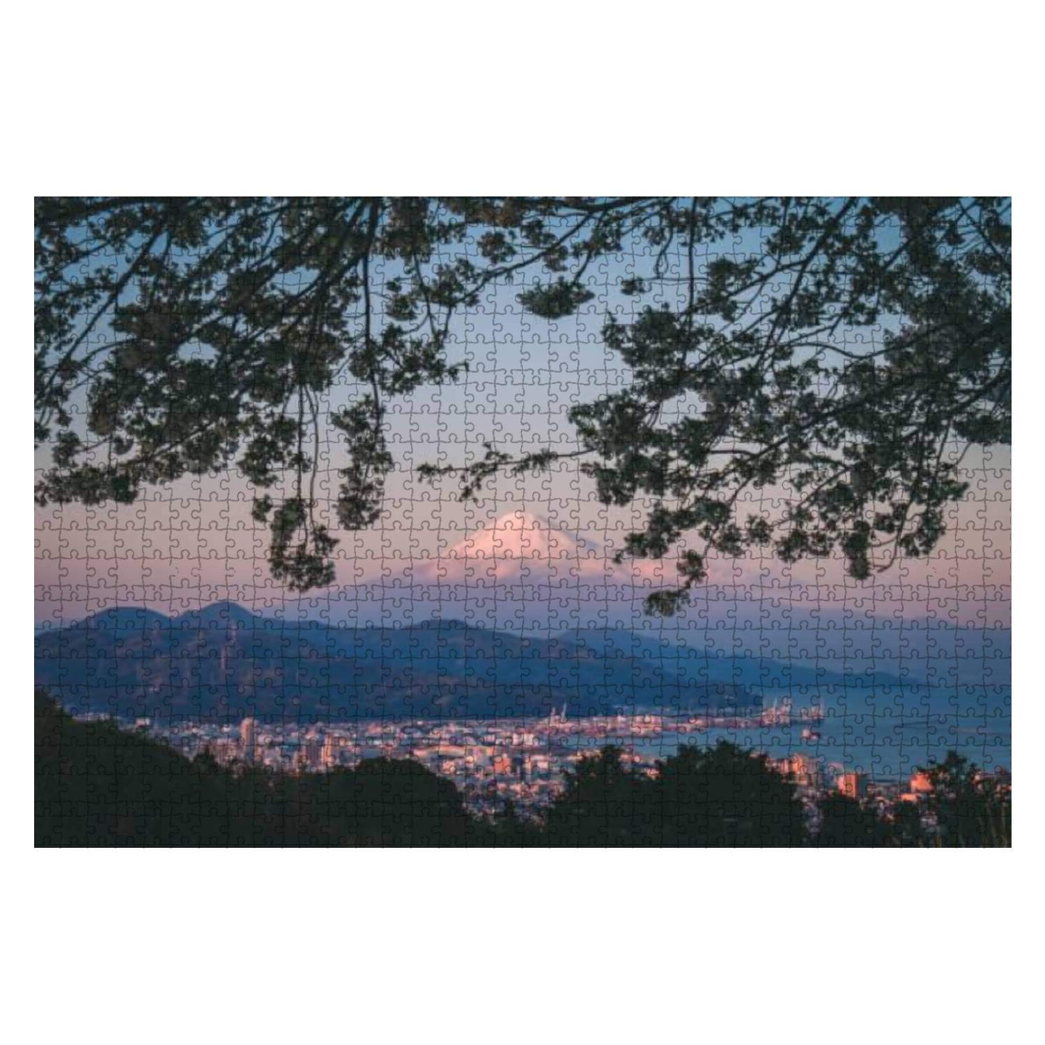 Mt Fuji in spring time from Shimizu Shizuoka Japan 1000 Pieces Wooden Jigsaw Puzzles for Adults Decompression DIY Children Educational Puzzles Creative Games Toys Gift Home Decor