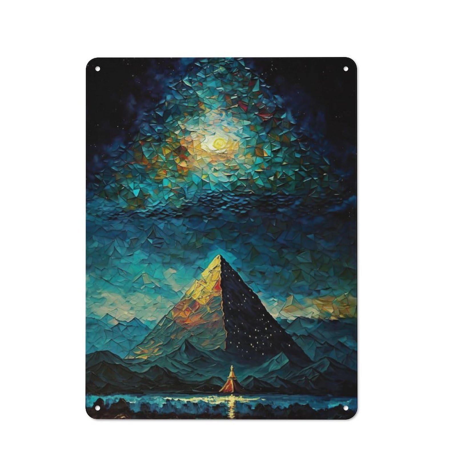 Pyramid Painting Tin Wall Plaque 40x30cm, Barn Style Rustic Kitchen Decor for Farmhouse Kitchen, Pantry Or Dining Area
