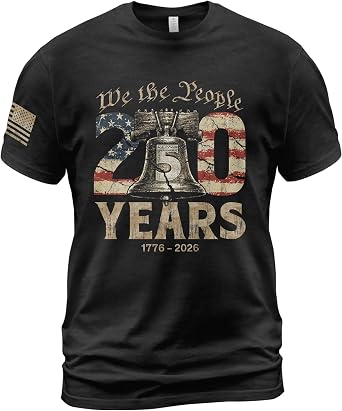 Patriotic Shirts for Men, 1776-2026 250th Anniversary Shirt | Celebrate 250 years of history with these patriotic tees, blending heritage with comfortable, everyday style