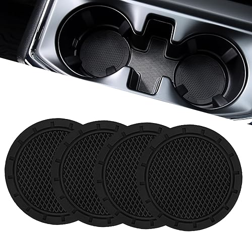 JOYTUTUS Paquete de 4 portavasos para automóvil, universales, antideslizantes, a prueba de golpes, portavasos de PVC de 2.75 pulgadas, accesorios