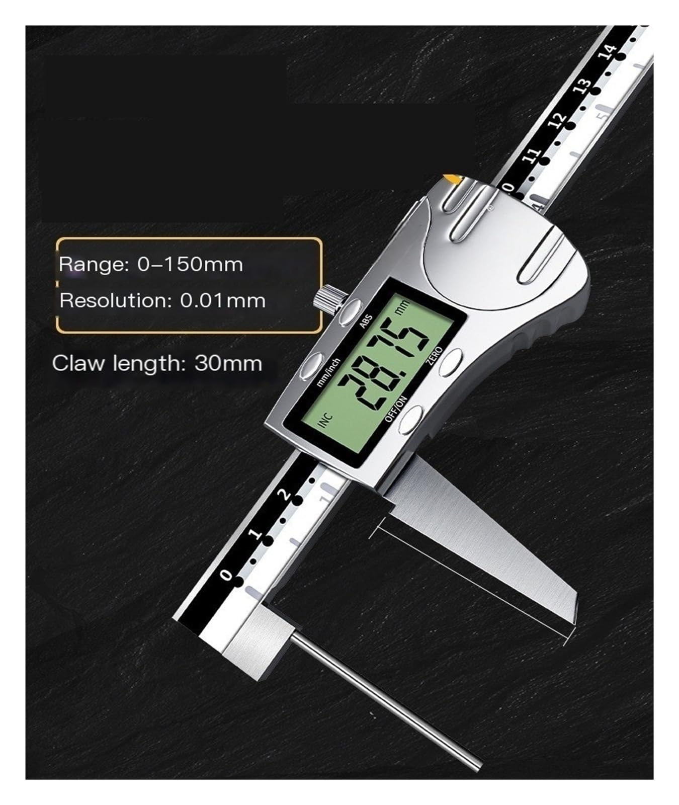 Digitalanzeige-Messschieber 0-150 mm Dickenmessschieber(0 150mm claw length 30mm)
