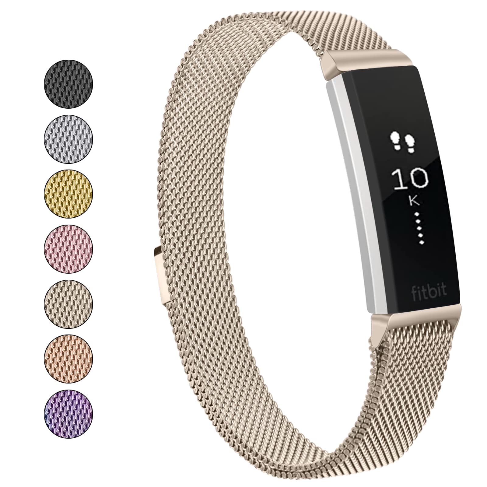 Vancle Bands Compatible with Fitbit Alta HR Band/Fitbit Alta Band for Women Men, Breathable Stainless Steel Loop Mesh Strap with Unique Magnet Lock for Fitbit Alta HR (No Tracker)