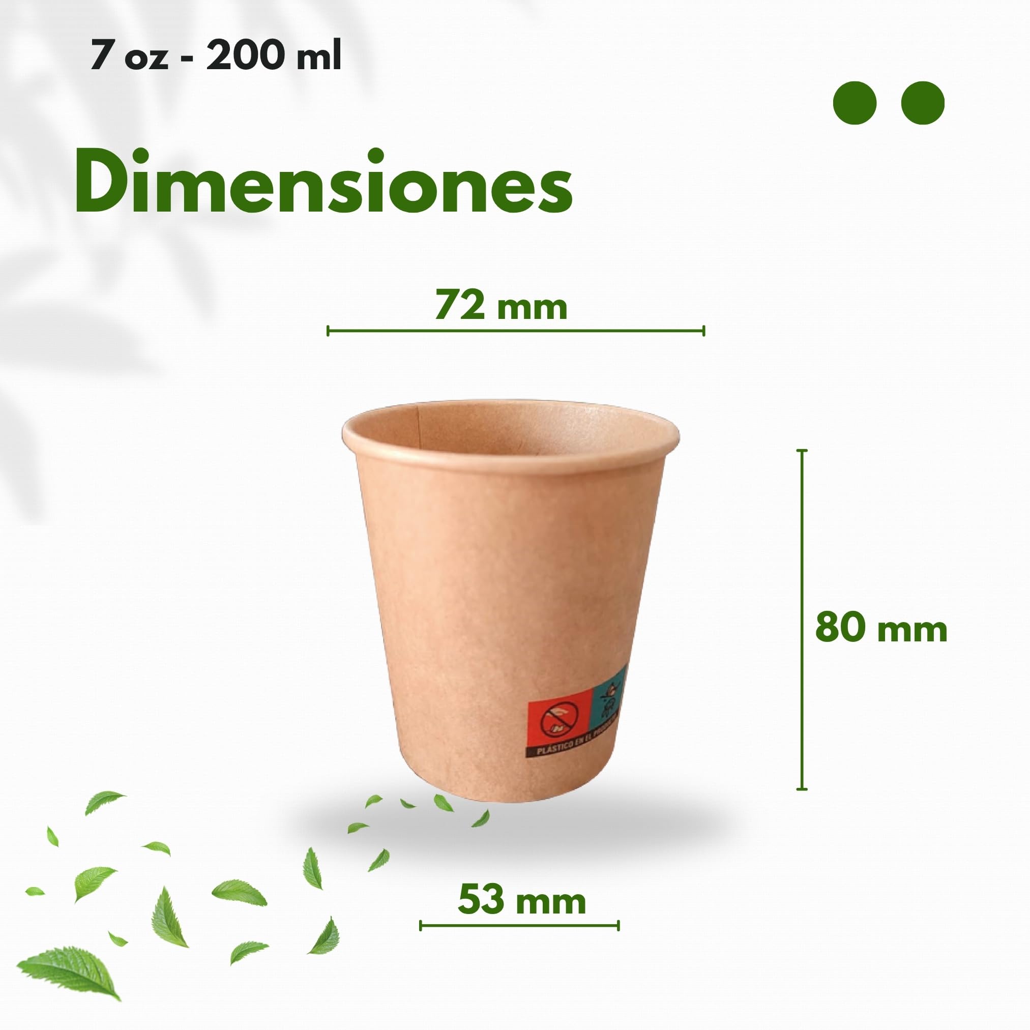 Vasos Desechables de Café Para Llevar - Vasos Cartón para Servir el Café, el Té, Bebidas Calientes y Frías (7 oz - 200 ml, Kraft) - Caja de 1.000 vasos