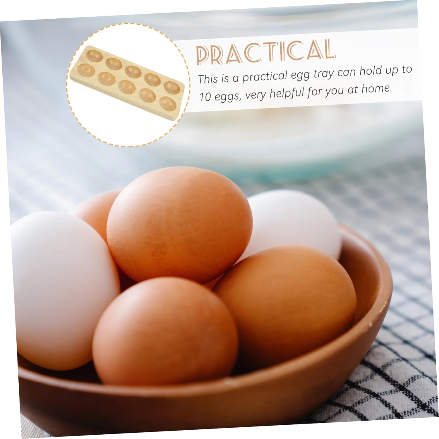 Angoily Solid Wood Egg Tray Wooden Pallets Countertop Egg Tray Egg Holder Tray Egg Container Wooden Egg Kitchen Egg Holder Wooden Plate Tabletop Egg Tray Egg Keeper Storage Display Tray