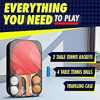 Vista 5 de NIBIRU SPORT Professional Ping Pong Paddle Sets, 2 Paddle or 4 Paddle Table Tennis Set with Tournament Quality Balls and Carry Bag/Storage Case