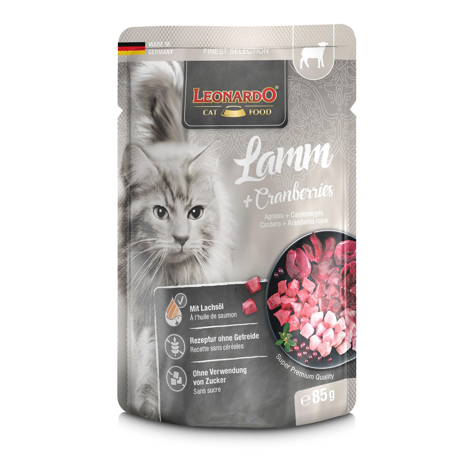Cat Food Wet LEONARDO Finest Selection Wet Cat Food - Lamb ... - Best Cranberries Based Wet Food For Kittens