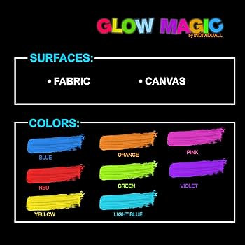 Amazon.co.jp: Glow Magic Fabric UV ペイントセット - 8個
