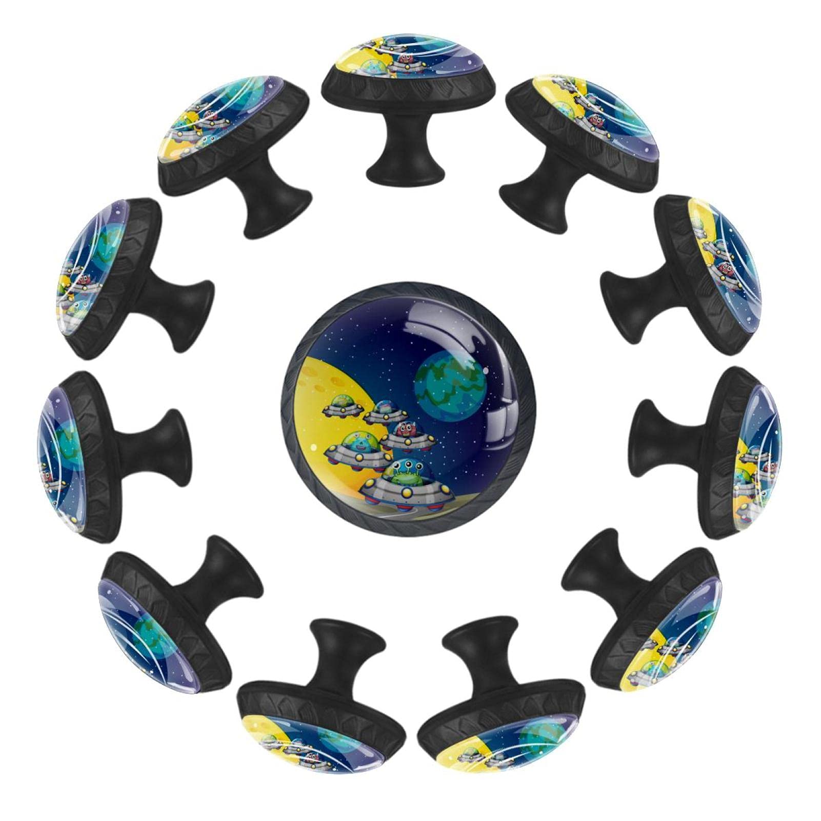 Boutons de tiroir vaisseau spatial x12 de 35mm pour commode d'enfant