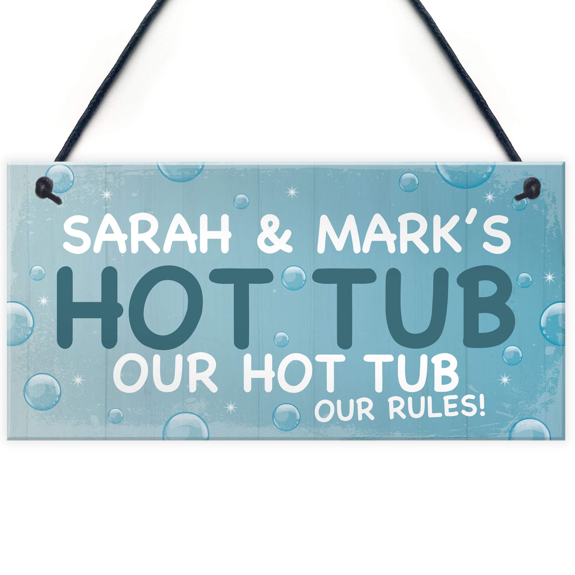 Red Ocean PERSONALISED Hot Tub Sign Any Name Garden Sign Hot Tub Signs Funny Summer House Plaque Gift