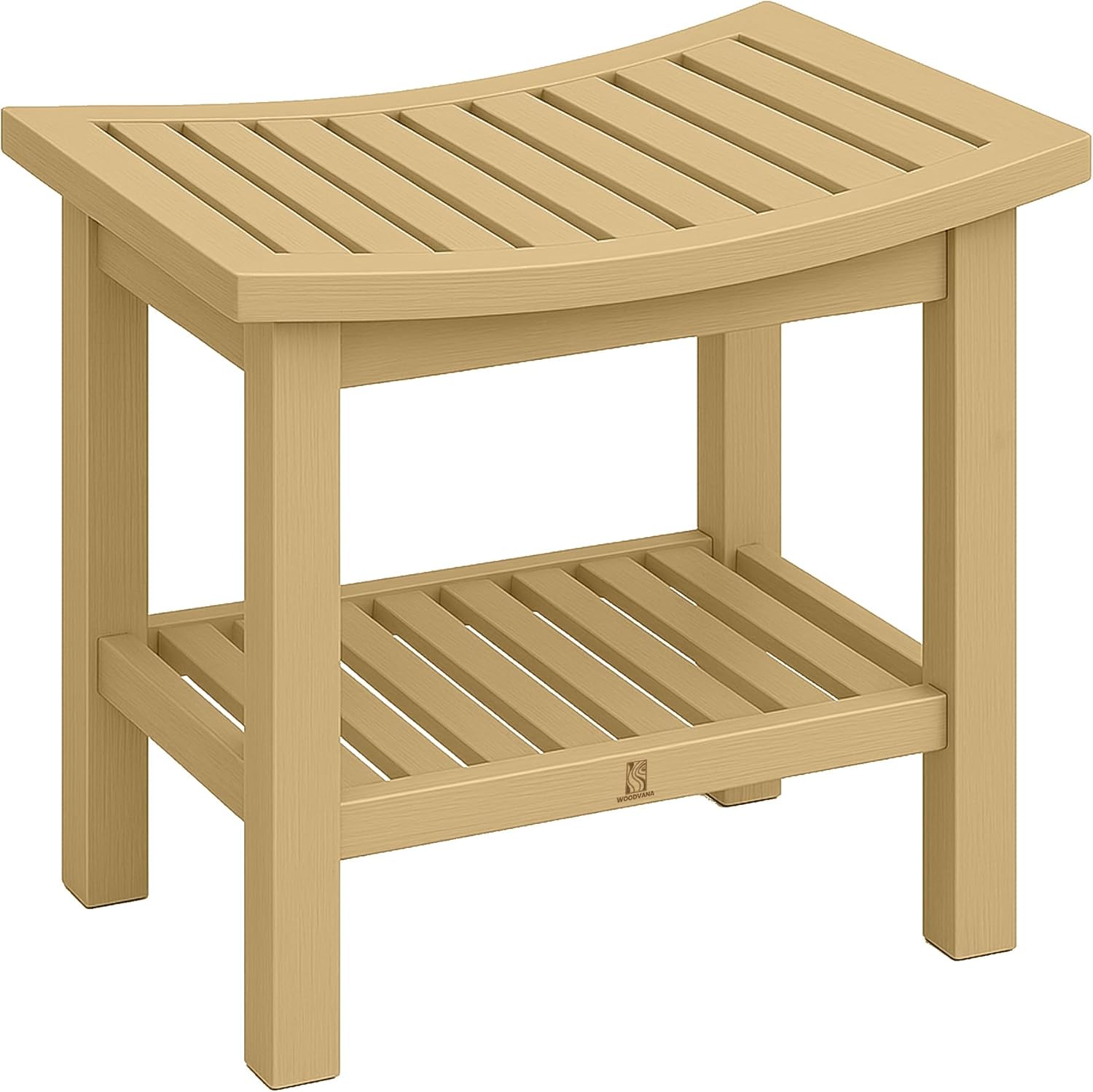 Bamboo Stool – Natural Wood Finish, Eco-Friendly Small Bench for Bathroom, Bedroom, Entryway, or Spa – Durable, Lightweight & Stylish Seating or Step Stool
