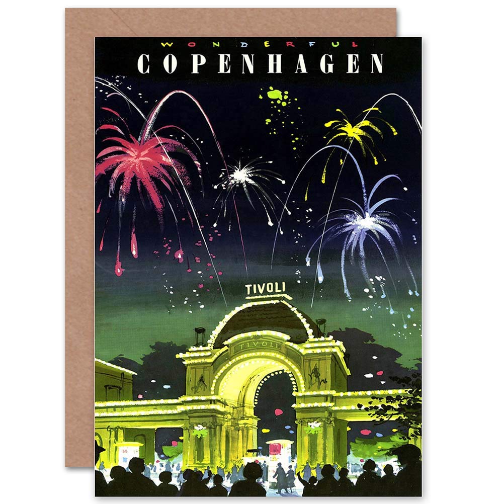 Wee Blue Coo Travel Copenhagen Tivoli Gardens Travel Copenhagen Denmark Tivoli Gardens Fireworks Greetings Card