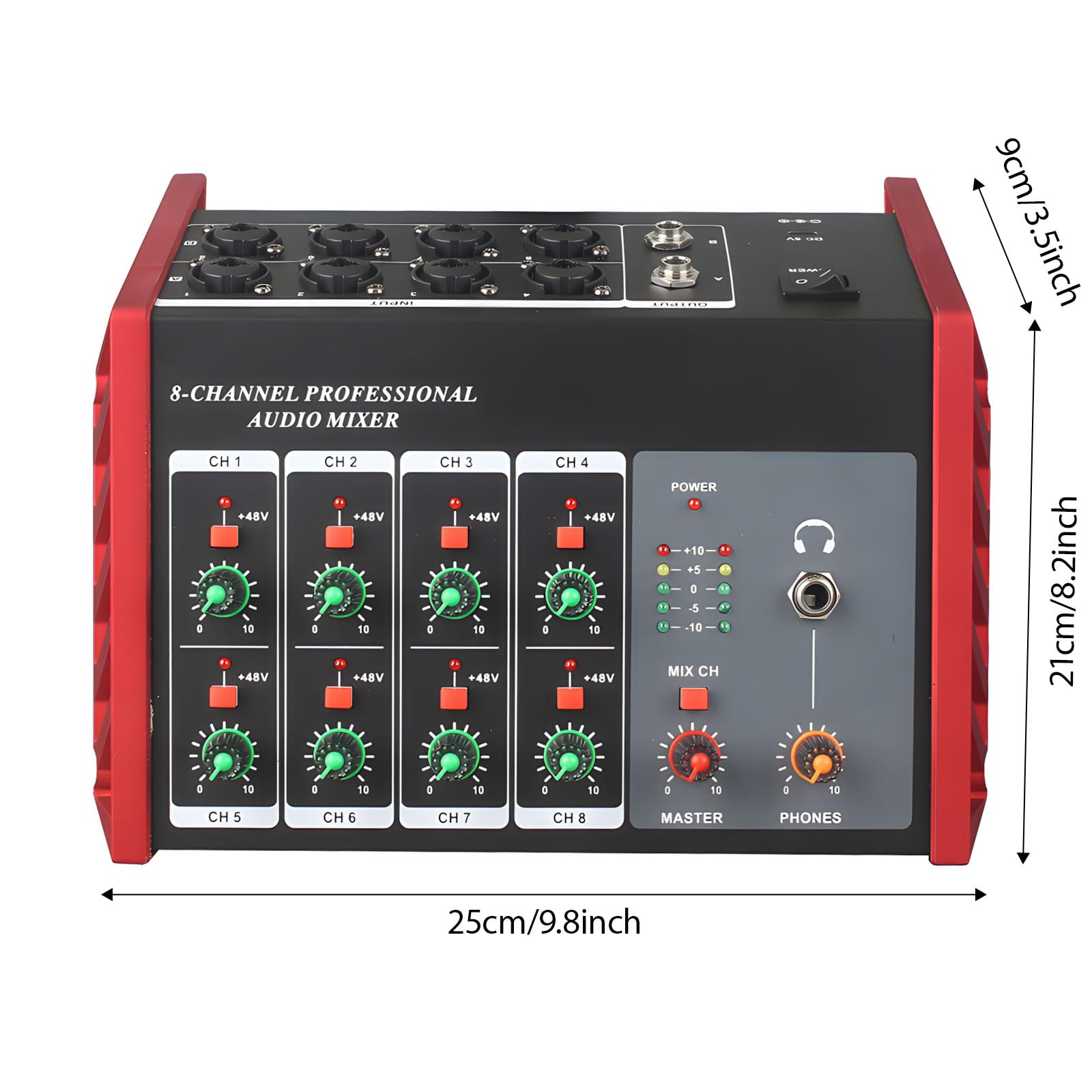 Combinador de sonido de concierto de 8 canales con marco de metal de alta calidad, plan transportable para músicos, técnicos de eventos, combinador de metal para conciertos