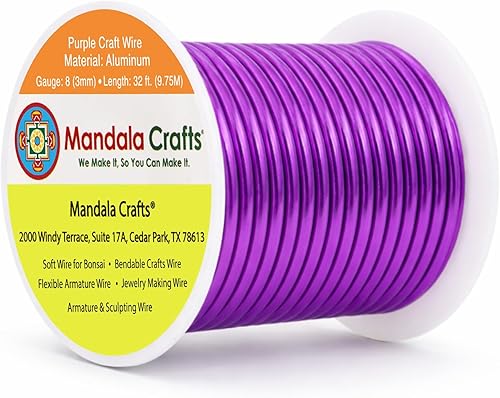 Vista 319 de Mandala Crafts - Alambre de aluminio anodizado de calibre 10 para manualidades de joyería - 32 pies de alambre flexible de cobre coloreado - Doble