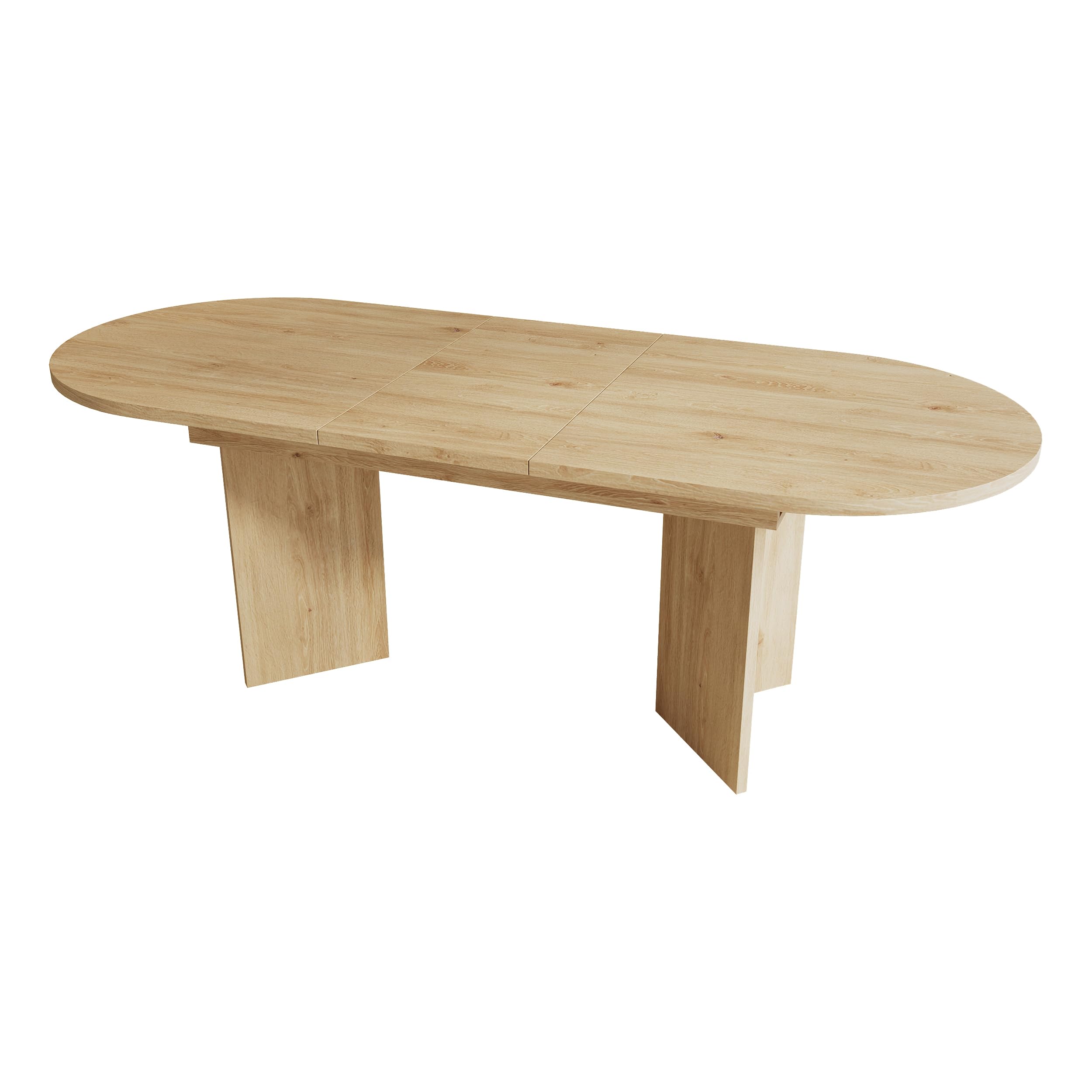 Mesa de comedor extensible 120/160 x 80 cm, para 4 – 6 personas, con esquinas redondeadas, mesa de comedor gruesa, mesa de comedor extensible de estilo simple (color roble, 120/160 x 80 cm)
