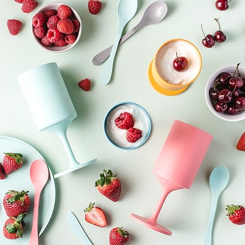 Miniatura 3 de Knork Eco Spoon - Juego de cubiertos reutilizables de bambú a base de plantas, 12 piezas, color gris