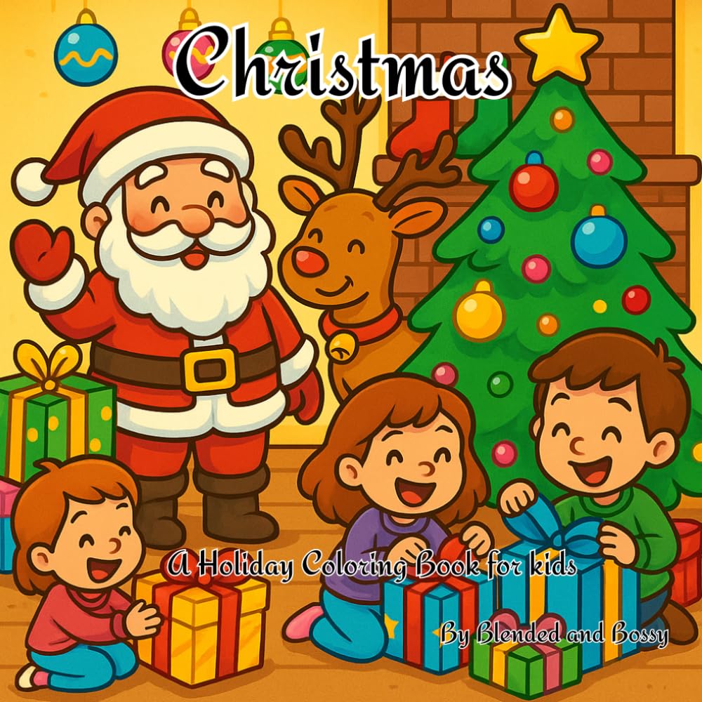 Christmas Coloring Book for Kids Ages 3–9: Festive Holiday Coloring Pages featuring Santa, Reindeer, Snowmen, and Christmas Magic