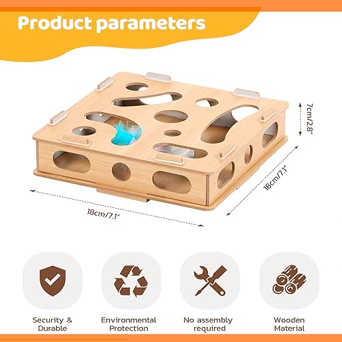Miniatura 5 de Juguete de rompecabezas para gatos, juguetes interactivos para gatos, juguete de bola de gatito con laberinto de fieltro suave, caja de rompecabezas