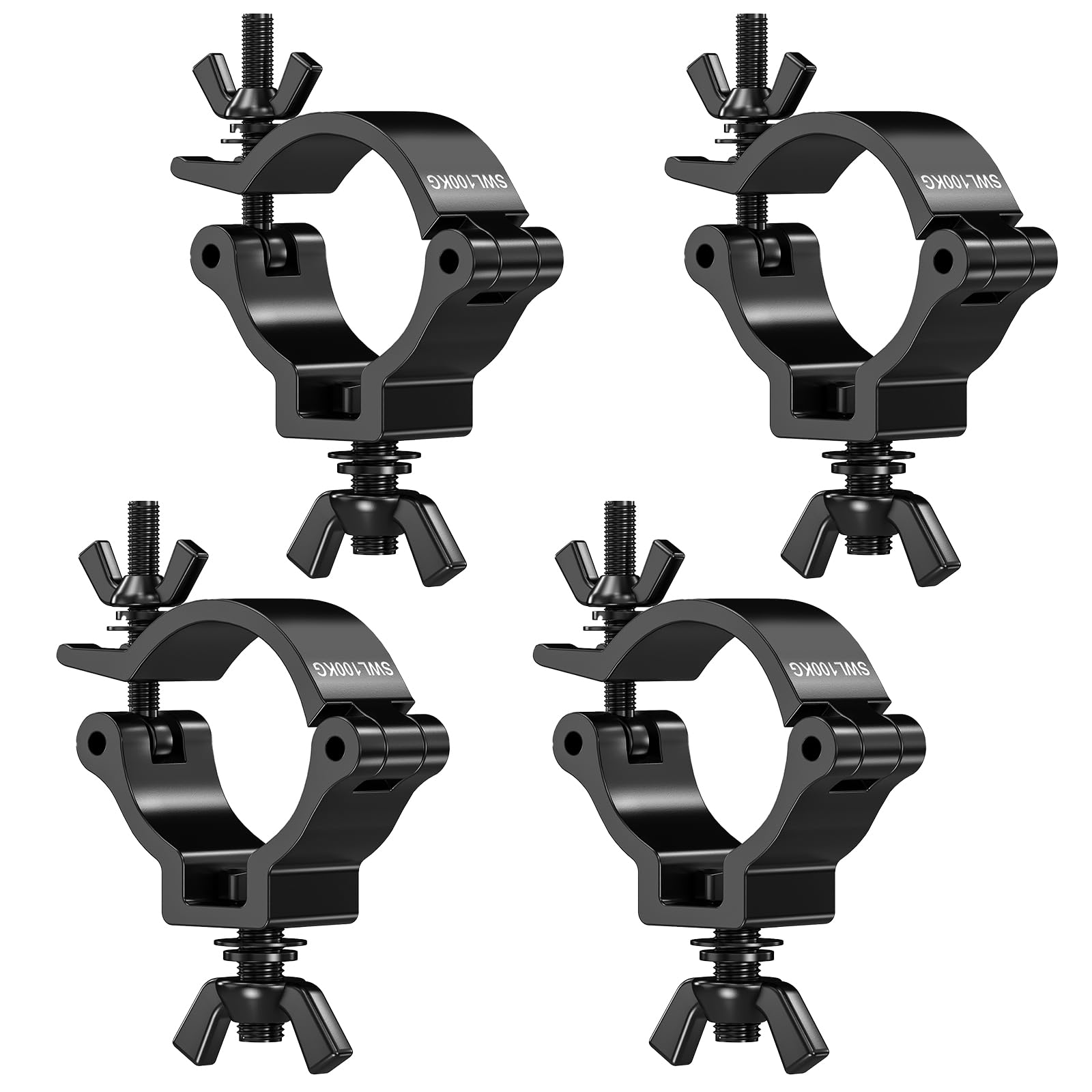 4 piezas Truss Clamp Abrazadera para Luces de Escenarios Aleación de aluminio Pinza de Gancho Truss Clamp para Cabeza Móvil LED par Carga de 100 kg para 48-52mm Tubo