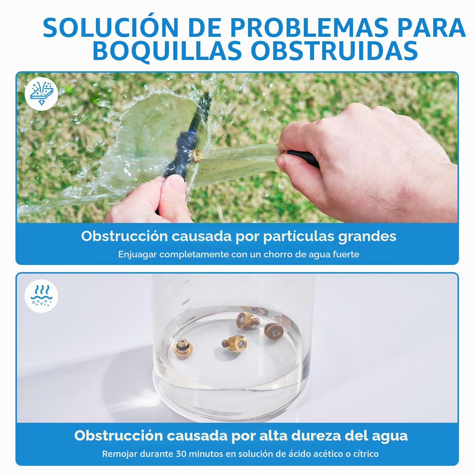 HIRALIY Sistema de Nebulización para Exteriores, 8m Kit Nebulizador de Agua con 7 Boquillas y Adaptador de Latón Macizo 3/4", para Terraza Jardín Mascotas