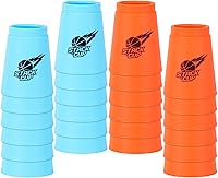 Vista 10 de DEWEL Quick Stacks Cups, 12 piezas de juego de entrenamiento de velocidad de vasos apilables para deportes (negro-nuevo)