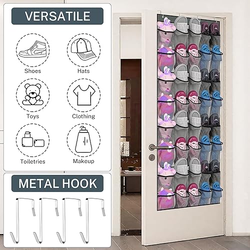 Miniatura 3 de Organizador de zapatos de 40 bolsillos para colgar en la puerta, organizador de zapatos grande de malla, para colgar zapatos detrás de la puerta,