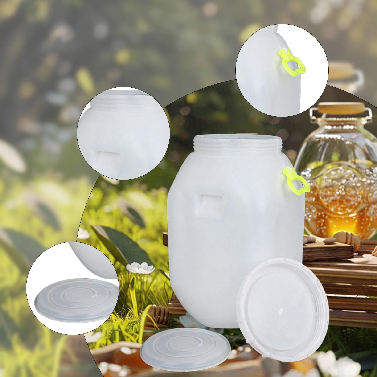 Barile per L'acqua, Contenitore Multiuso Ad Ampia Apertura con Coperchio, Raccoglitore di Acqua Piovana per La Fermentazione Dell'olio, 25 Litri