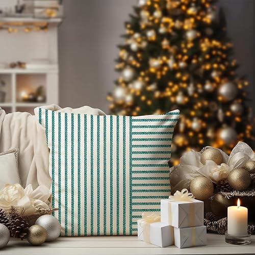 Miniatura 3 de Juego de 4 fundas de almohada de 18 x 18 pulgadas, diseño de copos de nieve, búfalo, Papá Noel, Feliz Navidad, invierno, vacaciones, decoración de