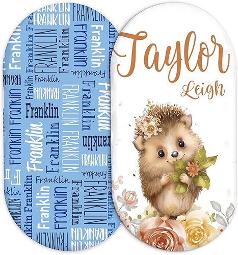 Juego de 2 sábanas personalizadas para moisés de bebé, ajuste universal para colchónalmohadilla de moisés rectangular, ovalado, de reloj de arena,