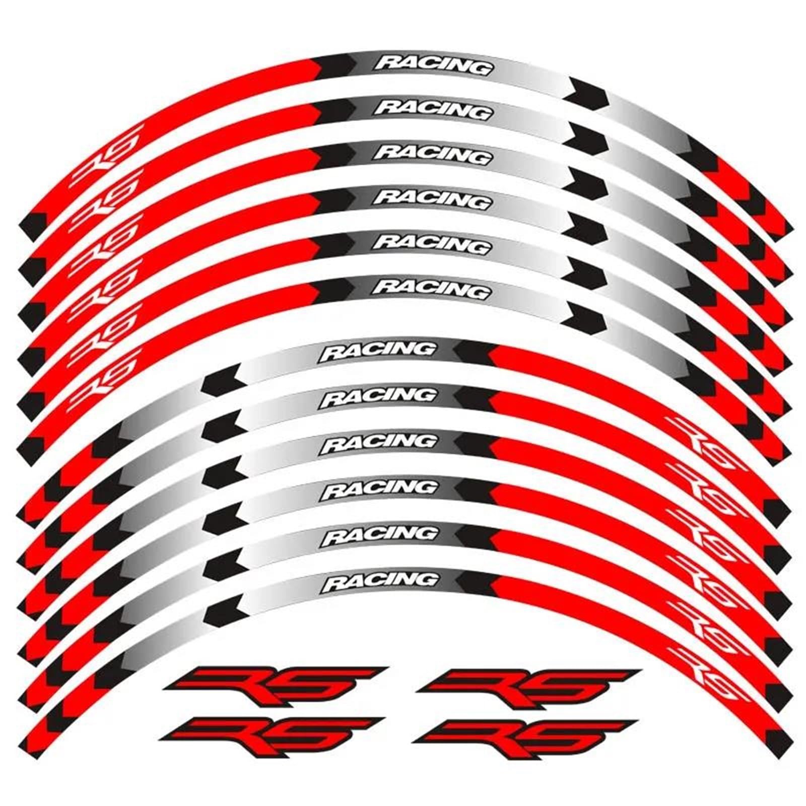 12 Strips Motorcycle Reflective Decals Wheels Moto Rim Stickers for Aprilia RS Rs125 Rs 125(Color1)