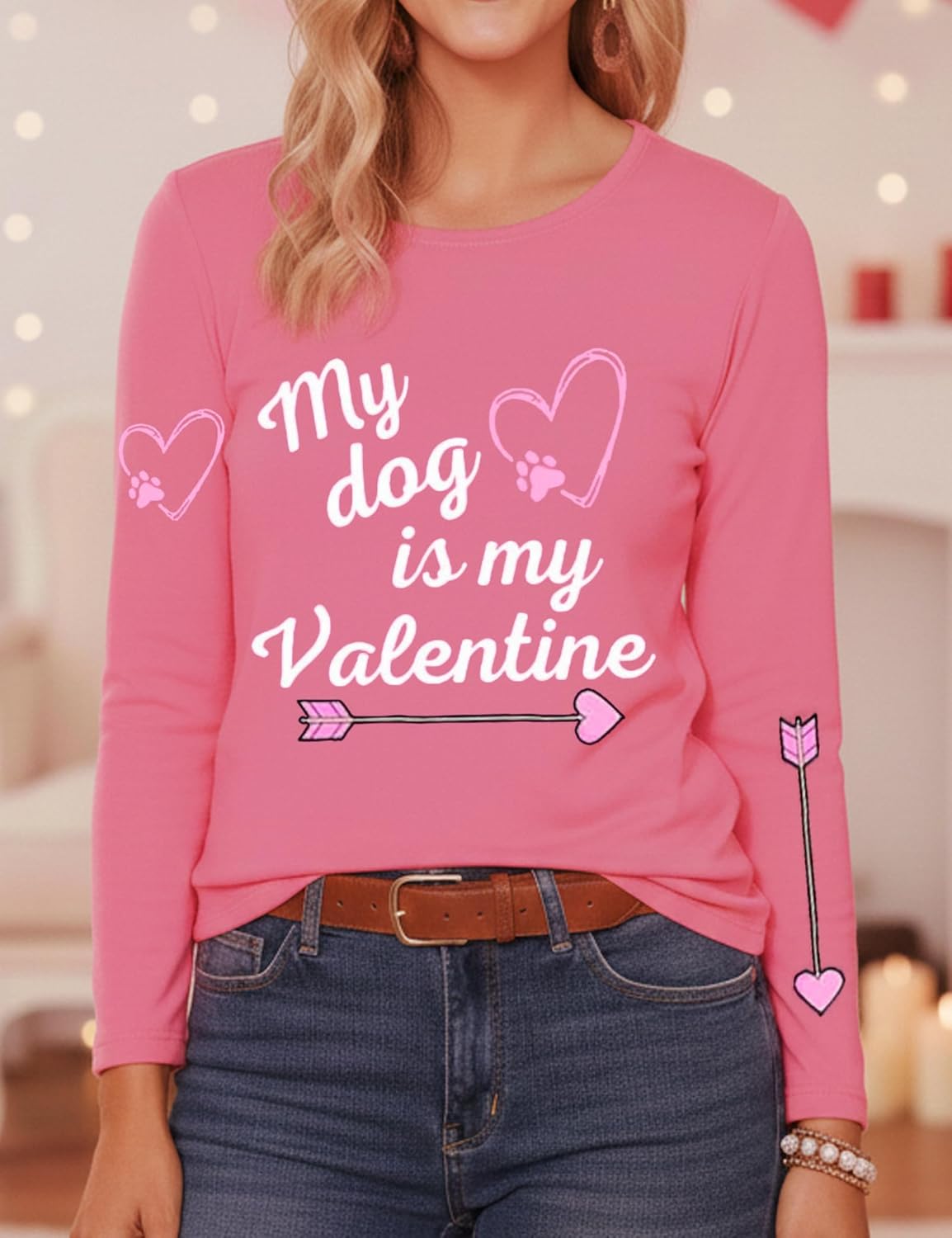 Valentines Day Shirts for Women XOXO Heart Graphic Tshirt Valentine Gifts Long Sleeve Tee Tops - Image 5
