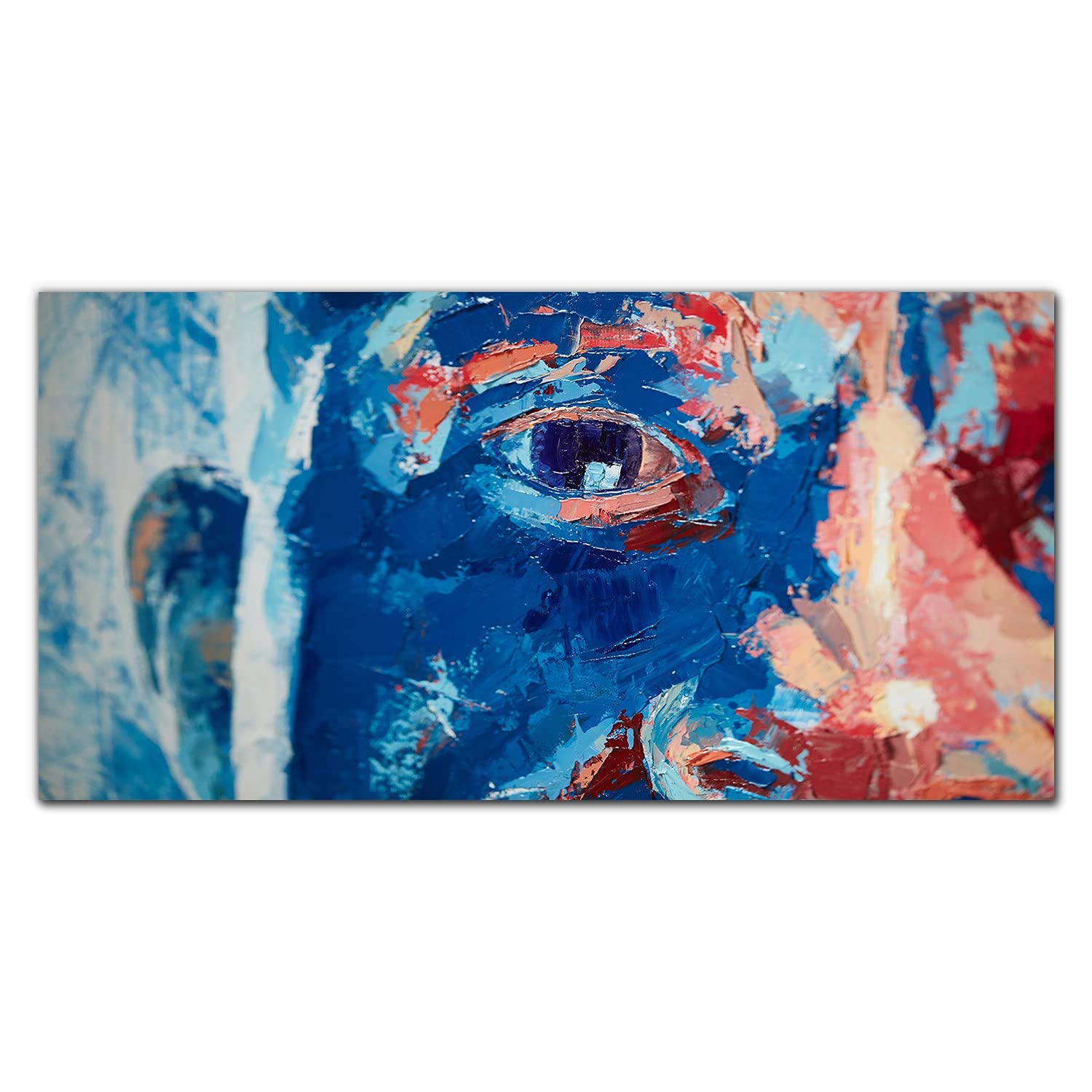 Crédence de cuisine en verre trempé de luxe 120x60cm visage abstrait