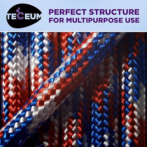 Miniatura 8 de TECEUM Paracord de 550 libras, ideal para manualidades, bricolaje, campamento, militares y actividades al aire libre - Cuerda táctica de paracaídas