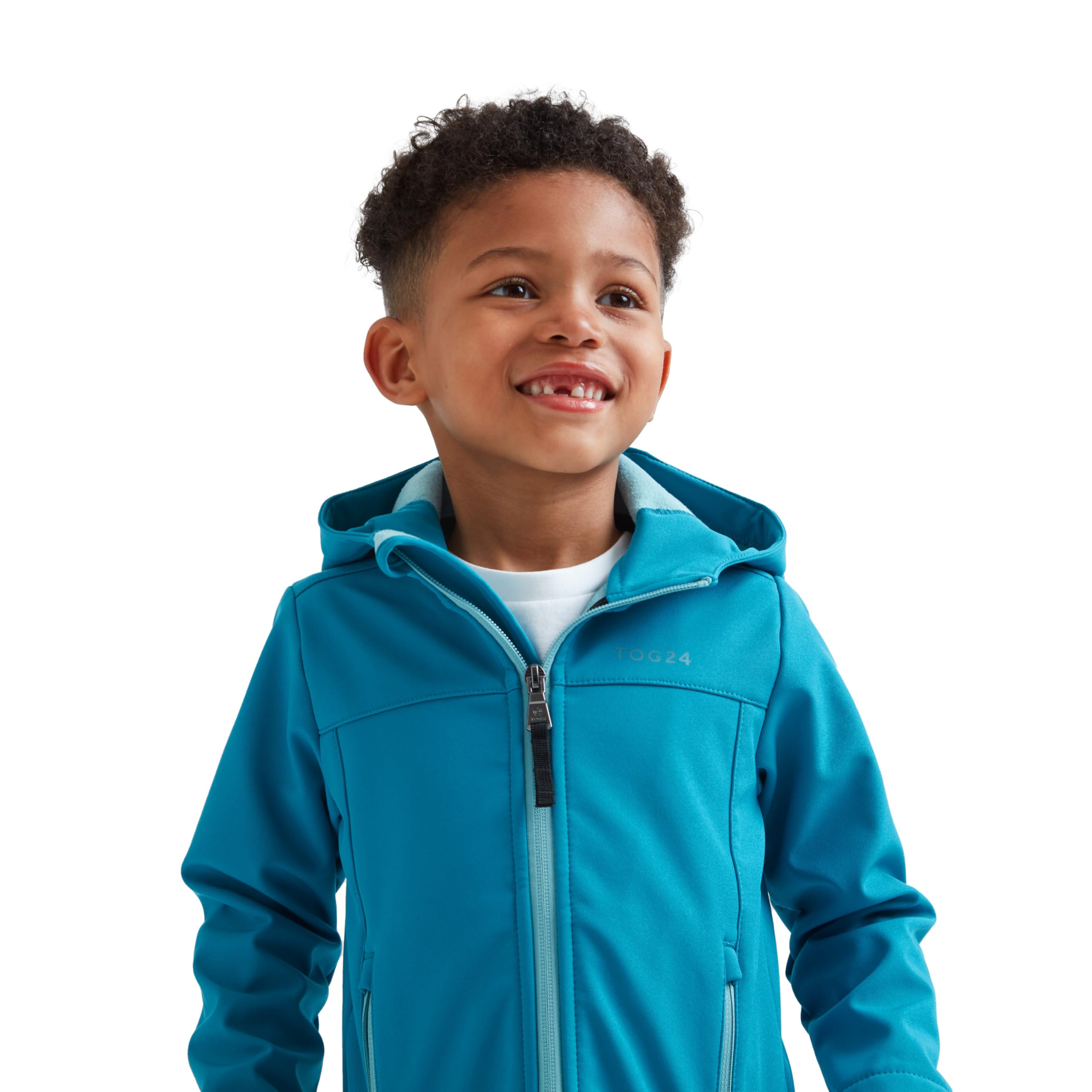 TOG24 Koroma Kids Softshell Hooded Jacket, Lightweight, Breathable, Windproof and Water Resistant, Fleece Lining For Warmth, Ideal for School and General Use