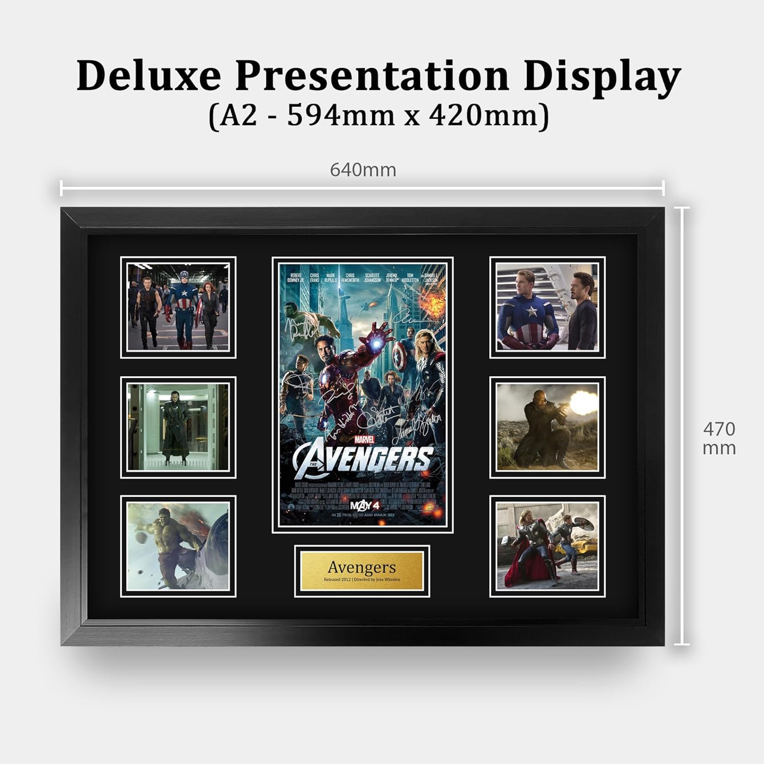 HWC Trading Avengers 1 Gifts Printed Signed Autograph Picture for Movie Memorabilia Fans - A2 Framed (ID-006414)