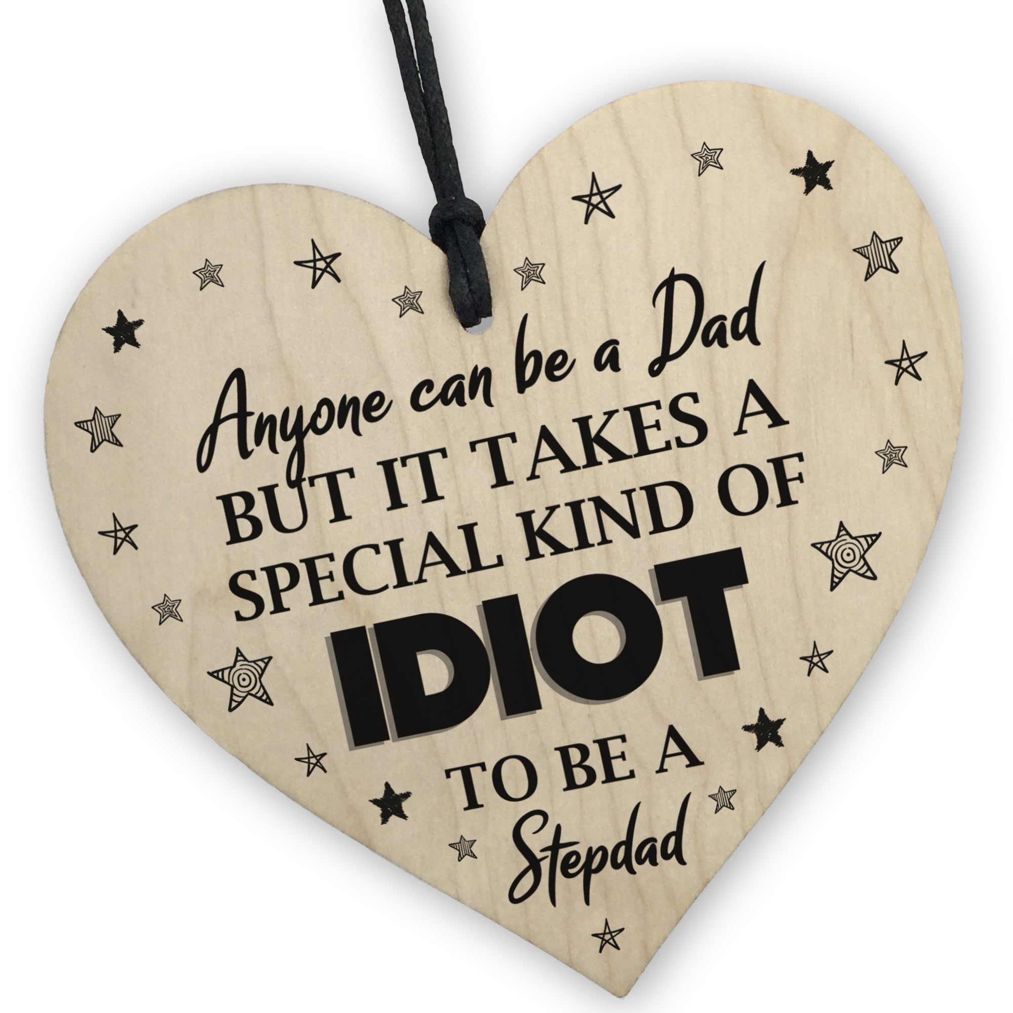 Red Ocean Funny Step Dad Gifts For Birthday Fathers Day, Stepdad Birthday, Step Dad Fathers Day, Wooden Heart Gift For Step Dad, Step Dad Gifts For Father's Day, Novelty Stepdad Gifts