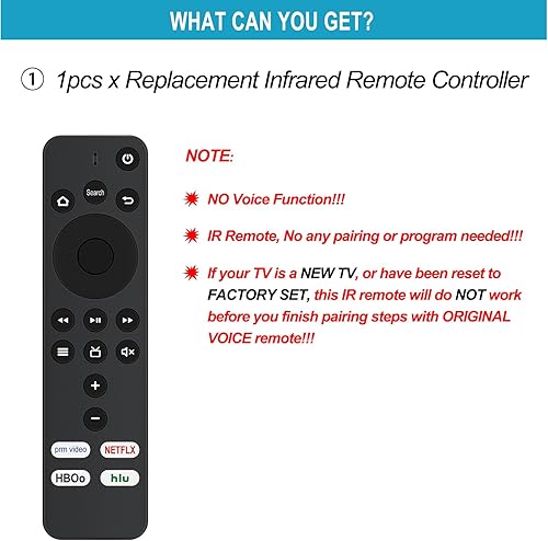 Miniatura 5 de Allimity CT-RC1US-19 NS-RCFNA-19 Remoto IR de repuesto compatible con InsigniaToshibaPioneerHisense Smart TV Editions Tienda TV integrado con Prime