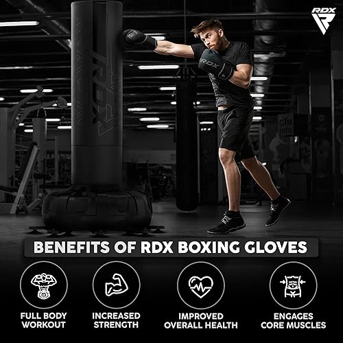 Miniatura 6 de RDX Guantes de boxeo para hombre, mujer, entrenamiento profesional, cuero Maya Hide, Muay Thai, MMA, kickboxing, saco de boxeo pesado para adulto,