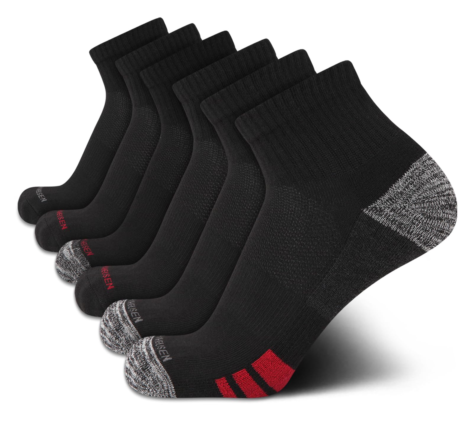 Van Heusen Mens Quarter Socks - 6 Pack Soft Stretch Moisture Wicking Cushioned Athletic Ankle Socks for Men