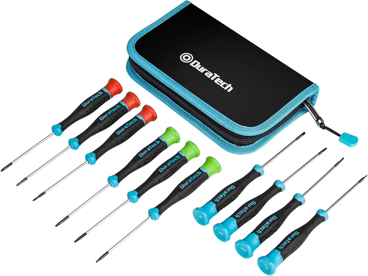 DURATECH Precision Screwdriver Set, 10 PCS Magnetic Small Screwdriver Set with Pouch, Phillips, Slotted, and Torx Star, Cr-V Steel, Mini Screw Drivers for Eyeglasses, Watches, Laptops, Phones