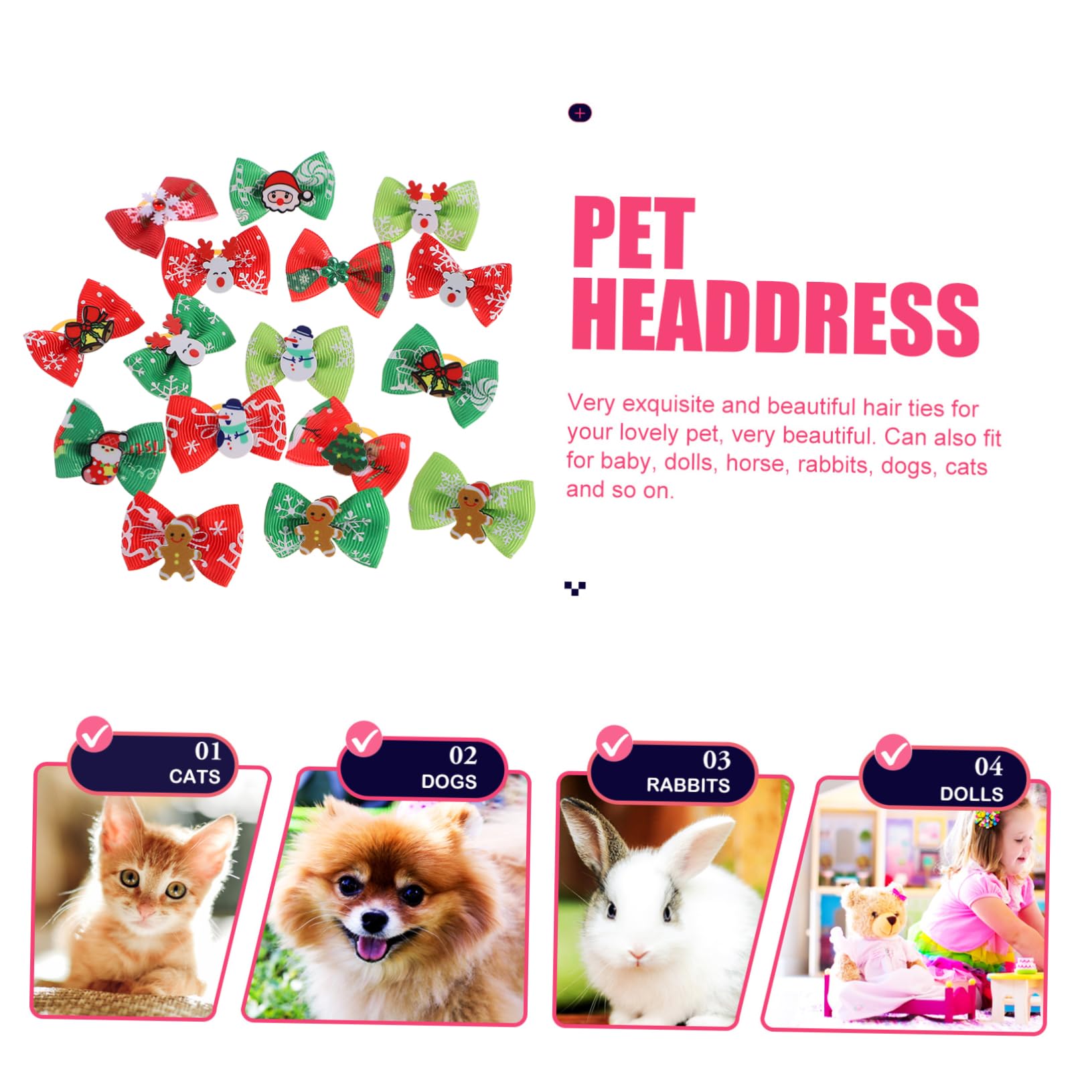 Angoily Fiocchetti per Cani Fiocchetti per Cani Halloween 300 Pezzi di di Animali Domestici Cravatta dei del Cane Mollette per Perno di della Bambola Fiocchi di di Cane Accessorio dei per